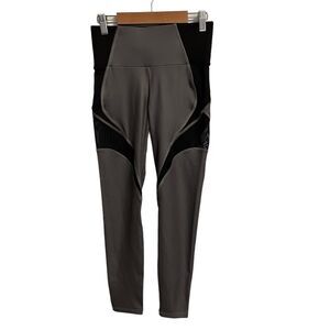 MICHI Fuse Mesh Insert Grey Black Leggings Size XS